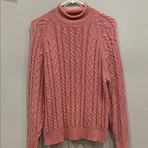Cable Knit Pink Sweater Jos. A. bank medium